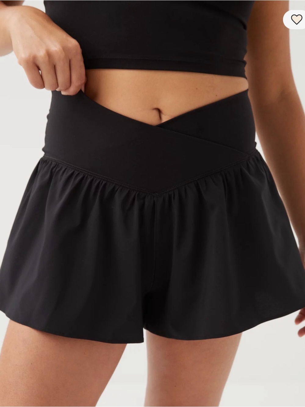 OFFLINE By Aerie Real Me Crossover Flowy Shorts Black Size Small